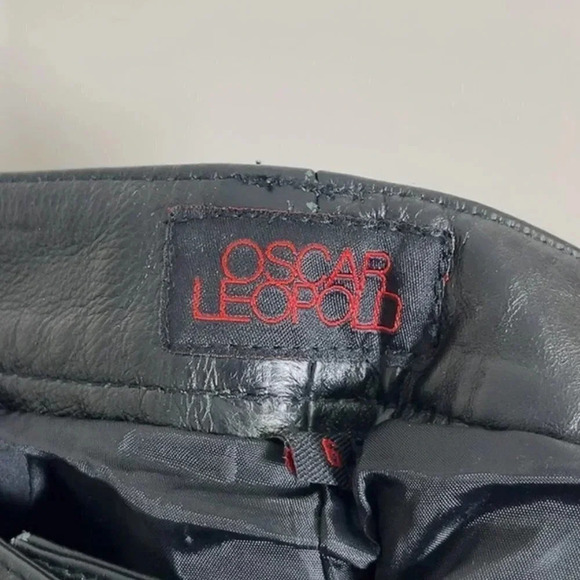 OSCAR LEOPOLD WIDE LEG LEATHER PANT - Picture 6 of 10